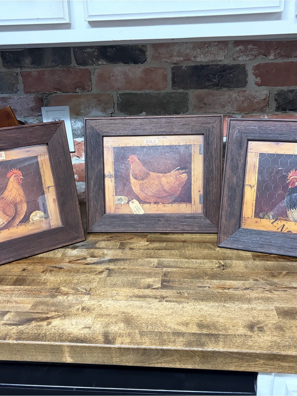 Rustic Brown Framed Chicken Wall Art - Home Accents